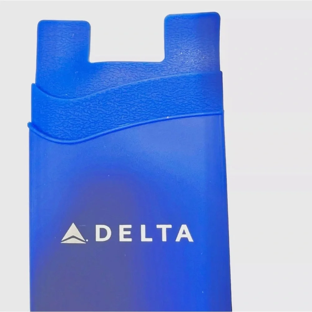 Delta Air Lines Blue Silicone Phone Wallet W/ 4 Airbus Pilot Trading Cards New